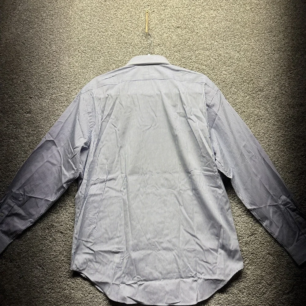 VTG Polo Ralph Lauren Shirt Men's 16.5-34/35 Blue Striped Andrew Long Sleeve NWT